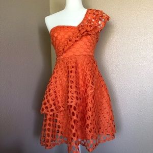 Orange cocktail dress